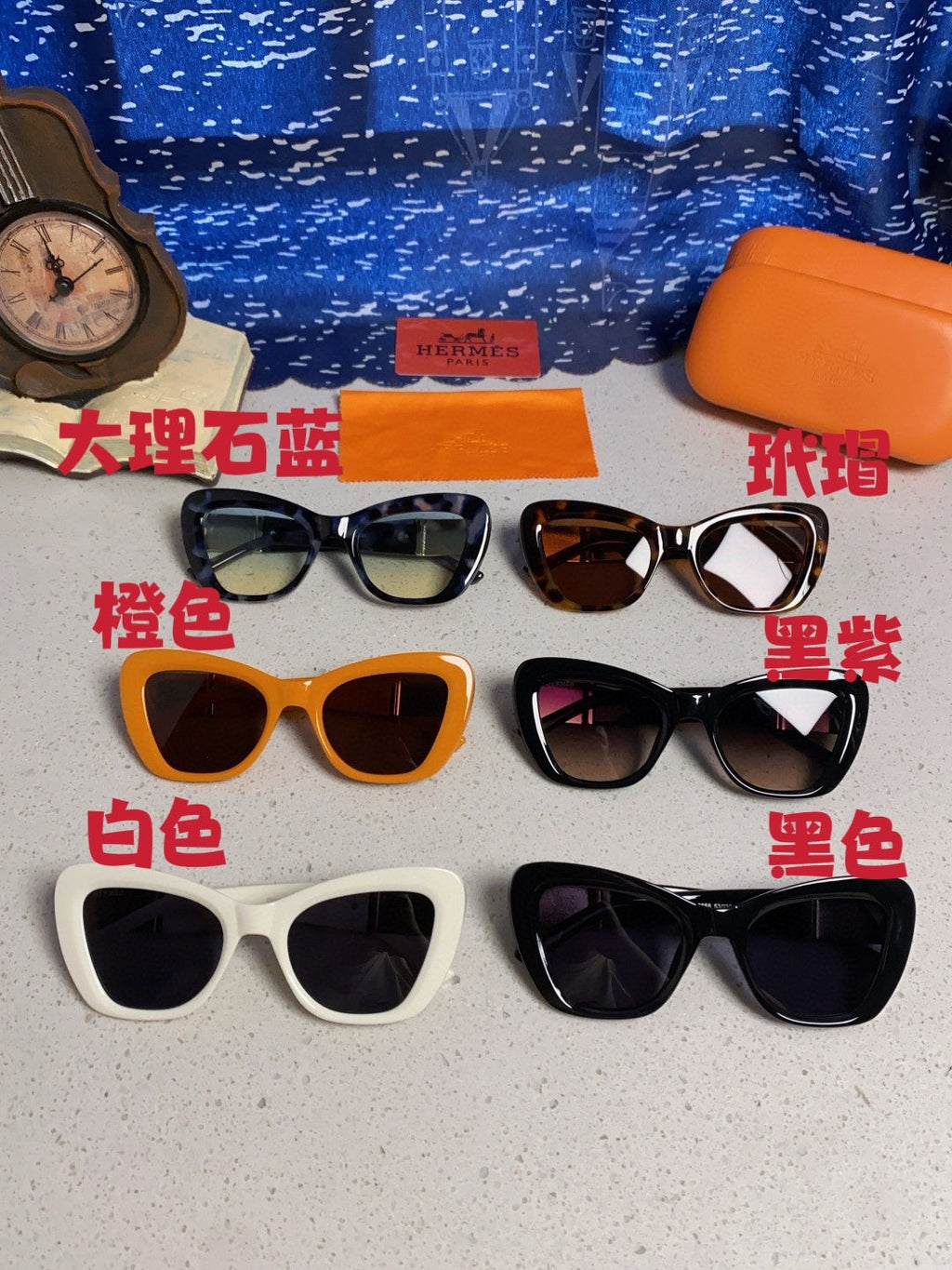 Hermès Cat-Eye Silver Lens Sunglasses for Men & Women - 358923 - detail image 12