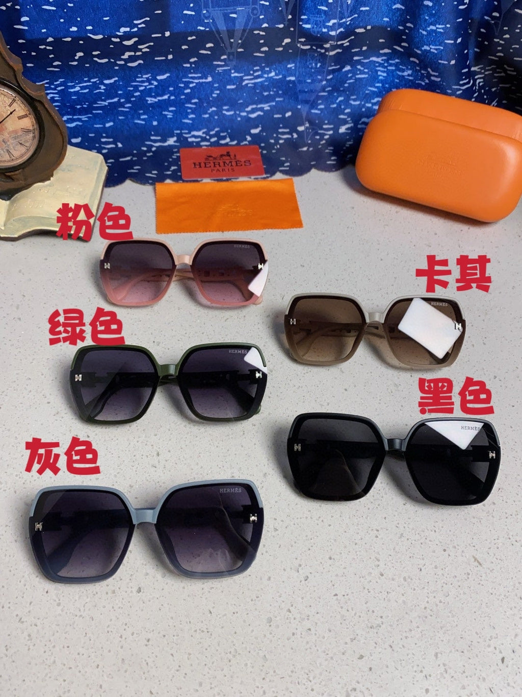 Hermès Polarized Round Gray Lens Sunglasses for Women - 358929 - detail image 12