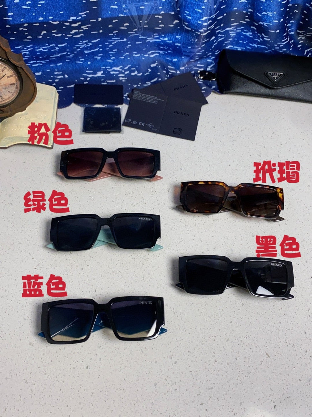 Prada Fashion Black Lens Sunglasses for Men & Women - 382725 - detail image 12