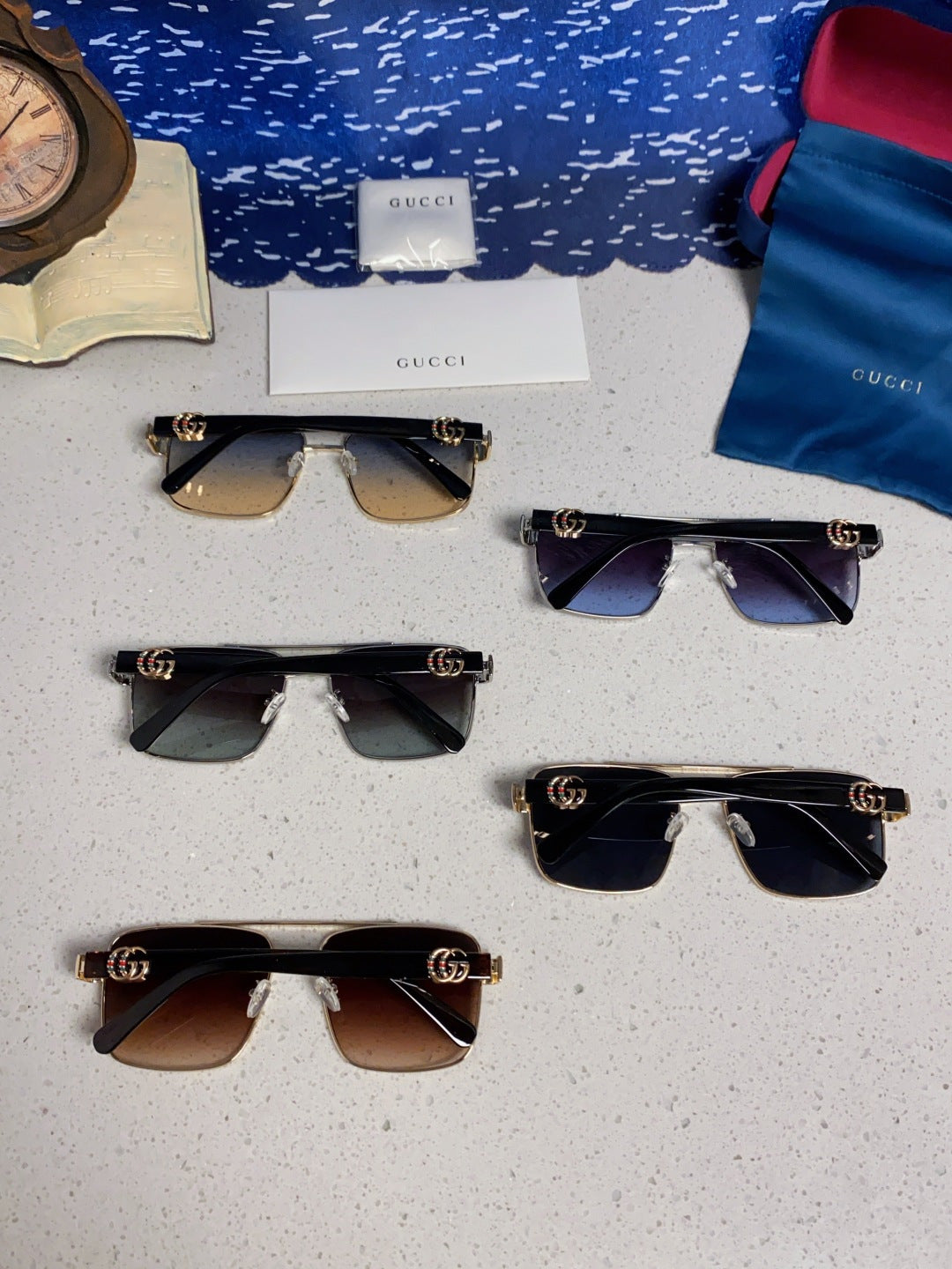 Gucci Metal Square Silver Lens Sunglasses for Men & Women - 158233 - detail image 11