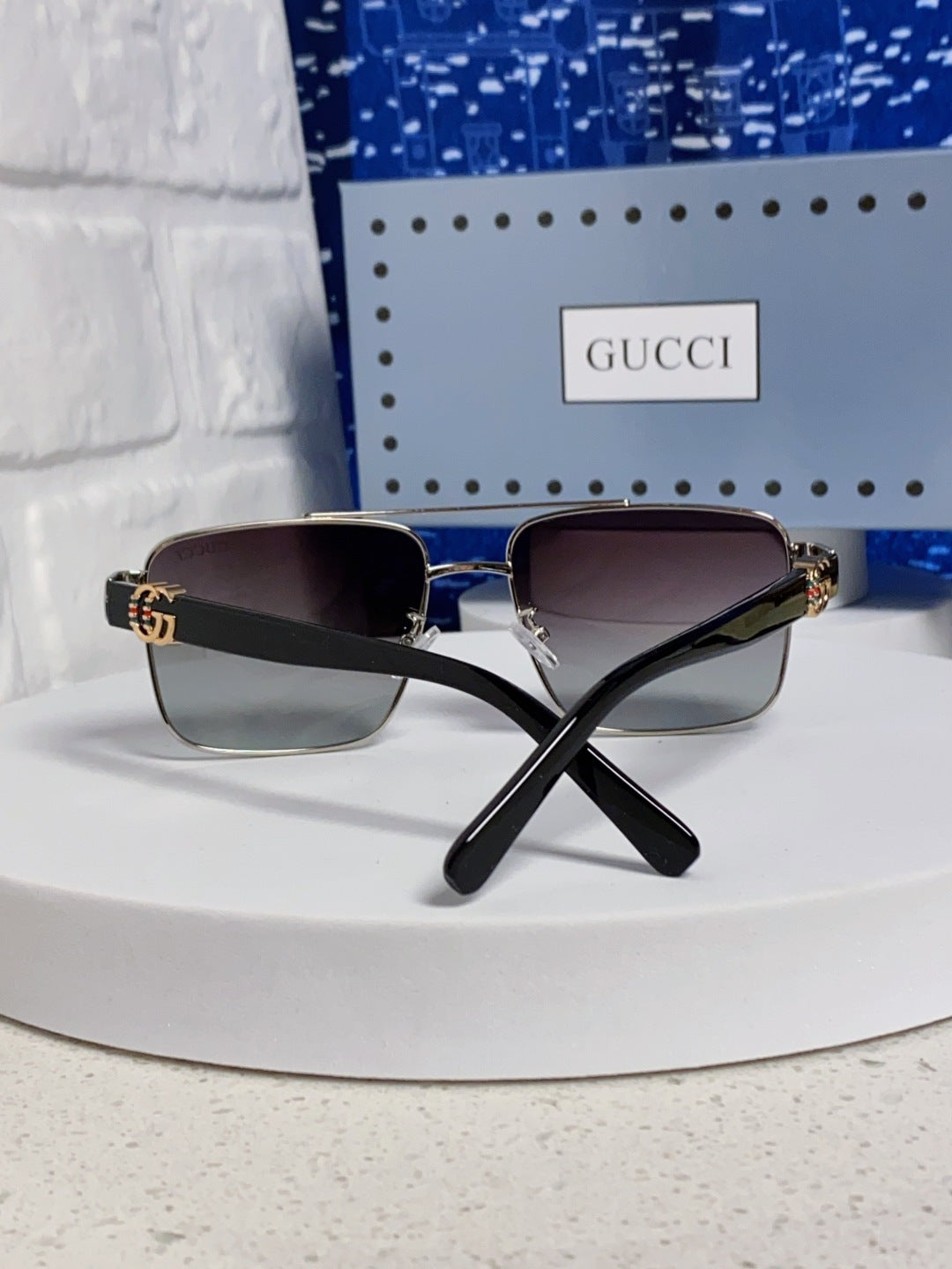 Gucci Metal Square Silver Lens Sunglasses for Men & Women - 158234 - detail image 3