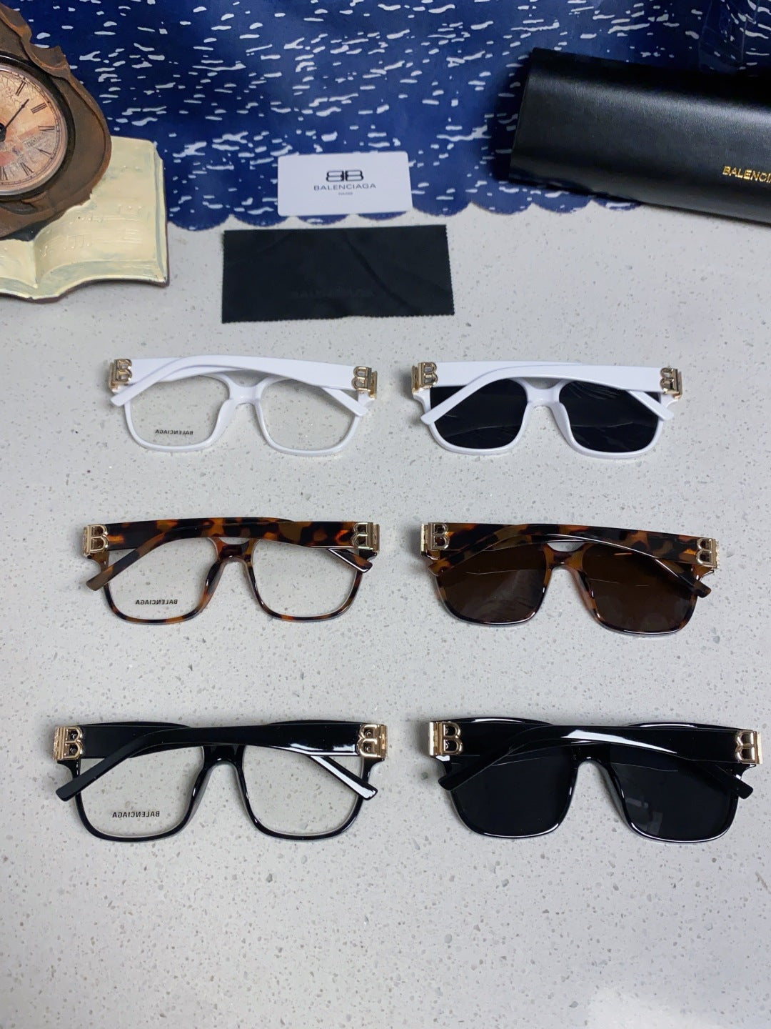 Balenciaga Folding Square Brown Lens Sunglasses for Men & Women - 416121 - detail image 11