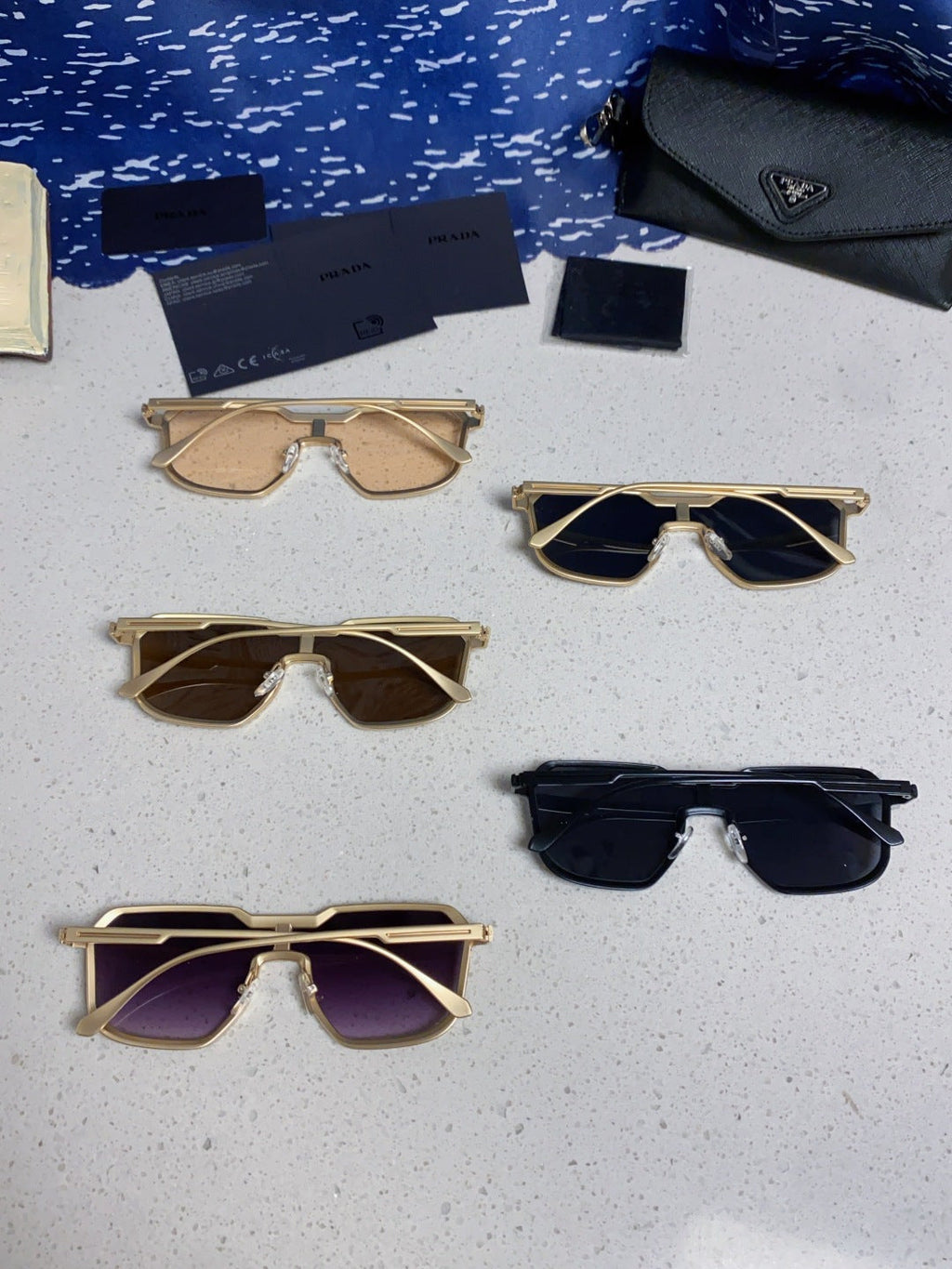 Prada Metal Fashion Purple Lens Sunglasses for Men - detail image 11