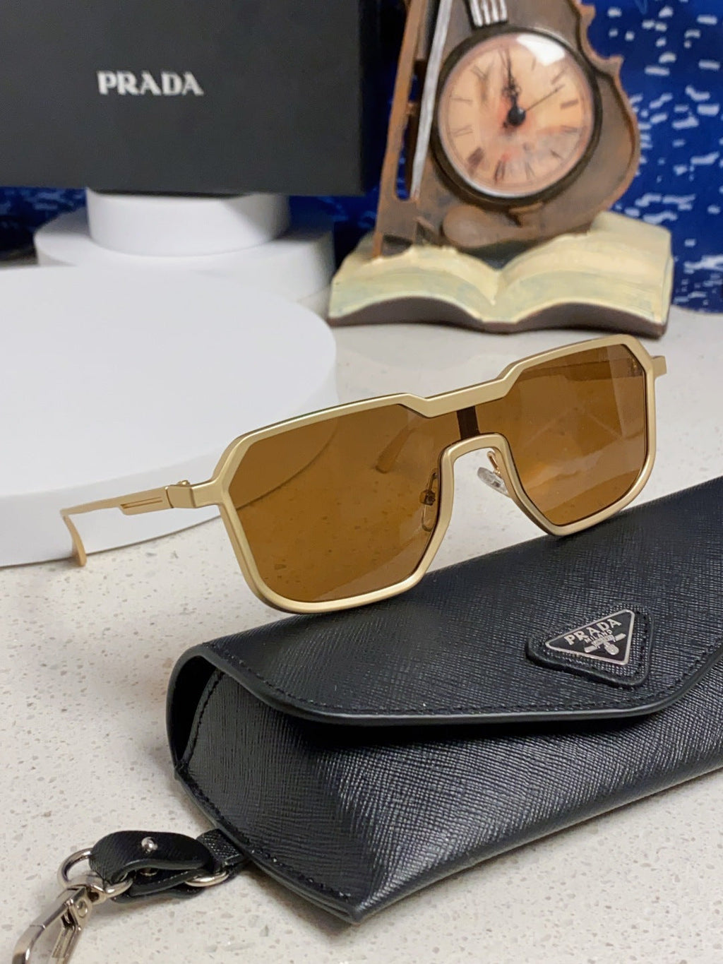 Prada Metal Fashion Brown Lens Sunglasses for Men - detail image 10