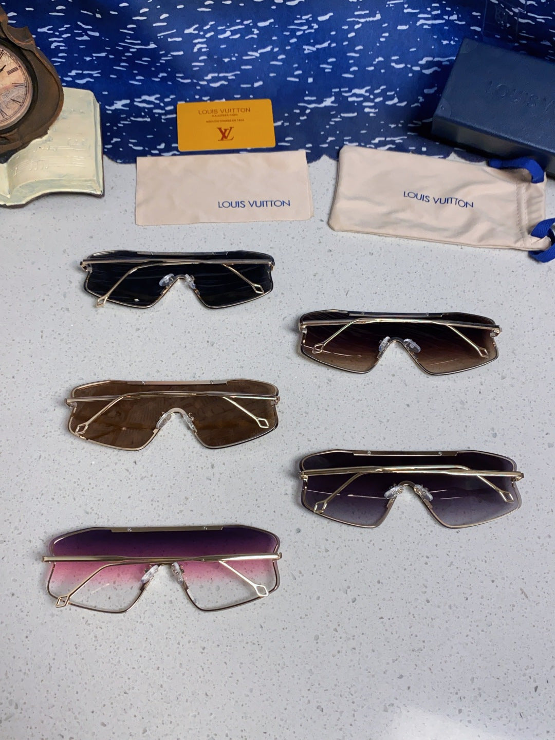 Louis Vuitton Lightweight Rimless Purple Lens Sunglasses for Men & Women - detail image 11