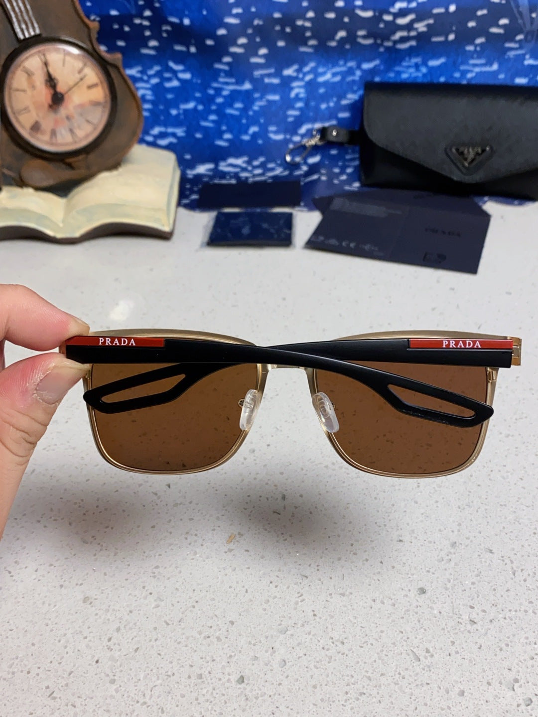 Prada Fashion Blue Lens Sunglasses for Men & Women - detail image 5
