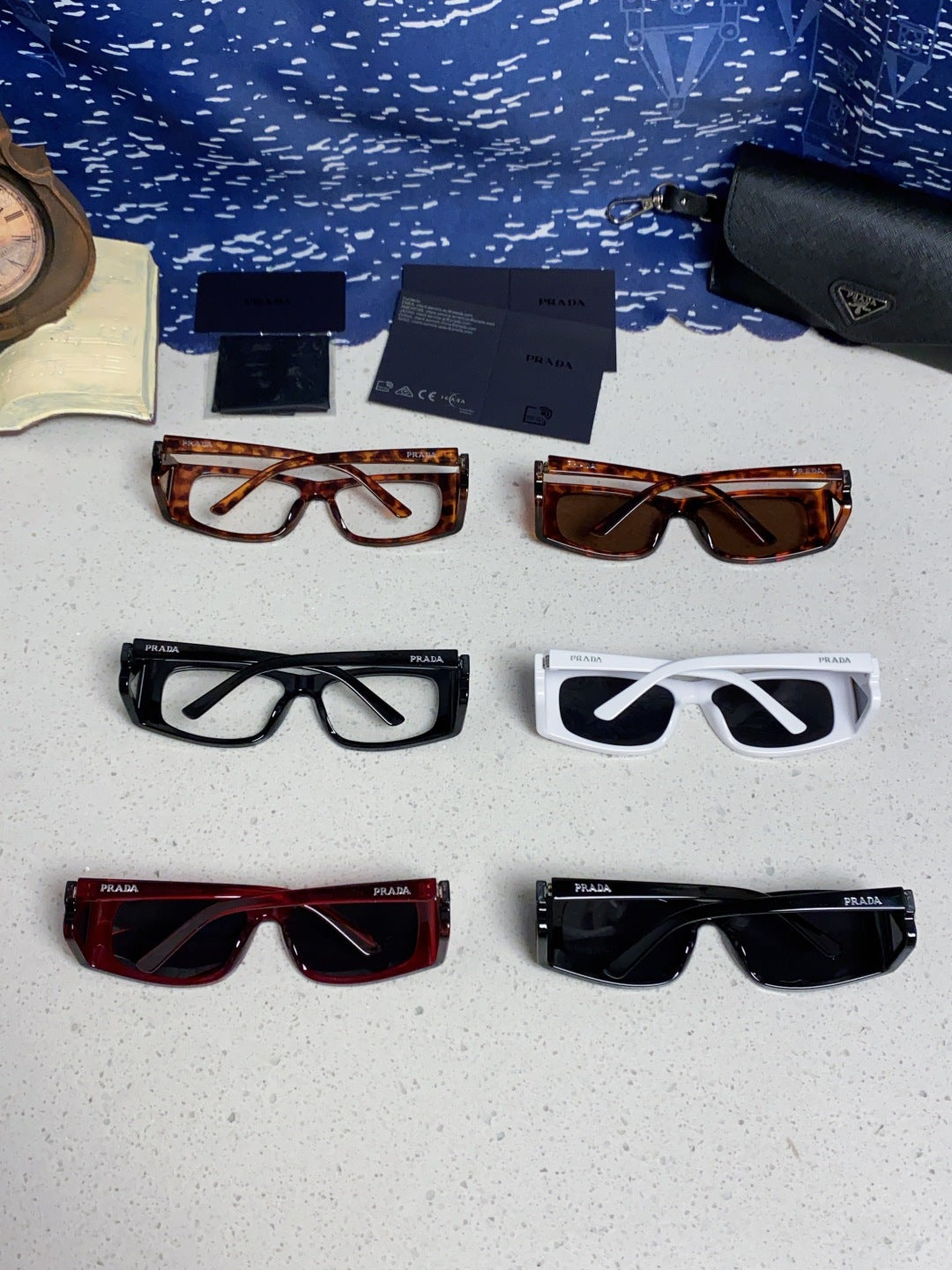 Prada SPRB03 Square Brown Lens Sunglasses for Men & Women - detail image 11