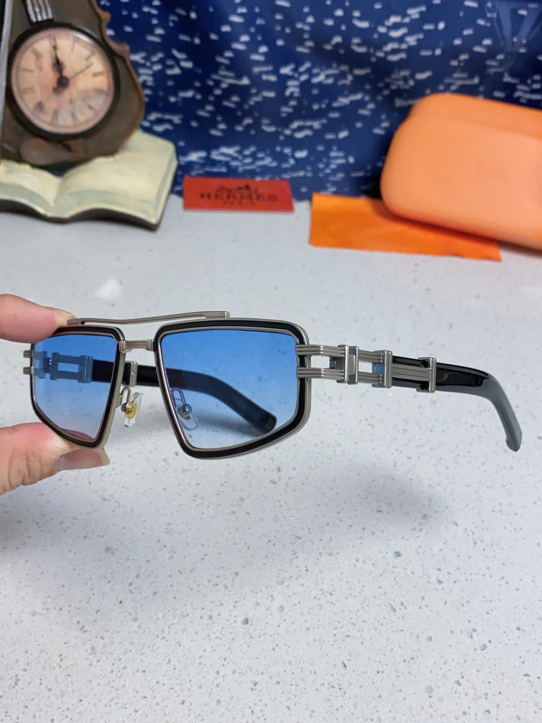 Hermès Fashion Blue Lens Sunglasses for Men & Women - 867267 - detail image 5