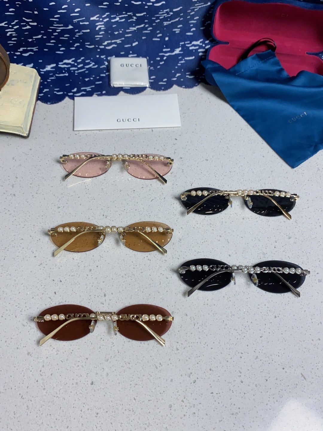 Gucci GG1922 Round Red Lens Sunglasses for Men & Women - detail image 11