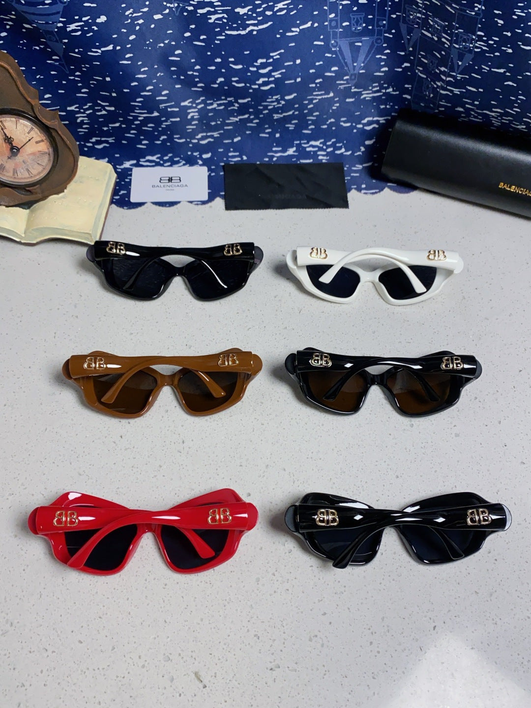 Balenciaga Oversized Red Lens Sunglasses for Women - 432530 - detail image 11