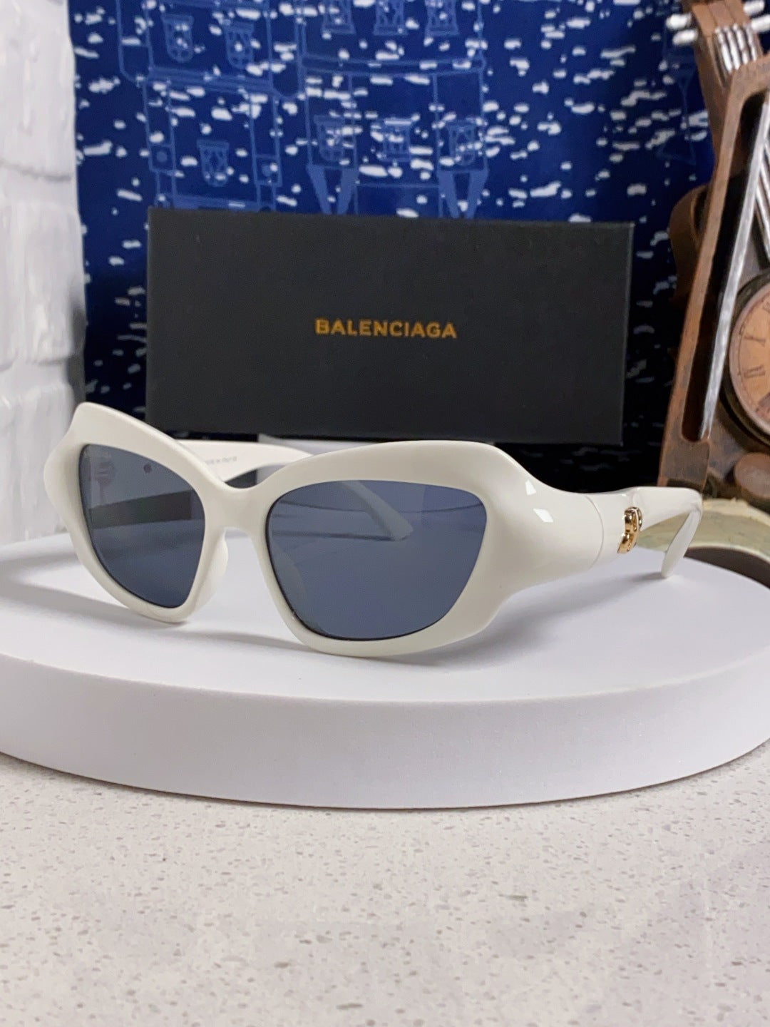 Balenciaga Oversized Silver Lens Sunglasses for Women - 358631