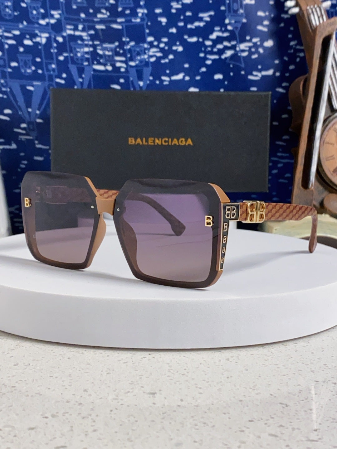Balenciaga Square Gray Lens Sunglasses for Men & Women - 432555