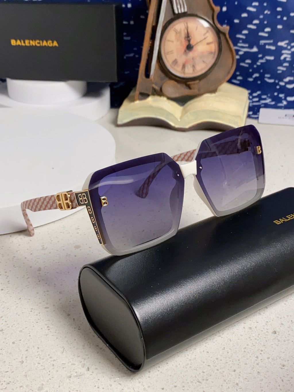 Balenciaga Square Blue Lens Sunglasses for Men & Women - 867212 - detail image 9