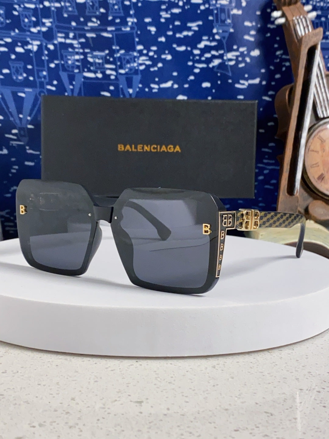Balenciaga Square Gray Lens Sunglasses for Men & Women - 158574