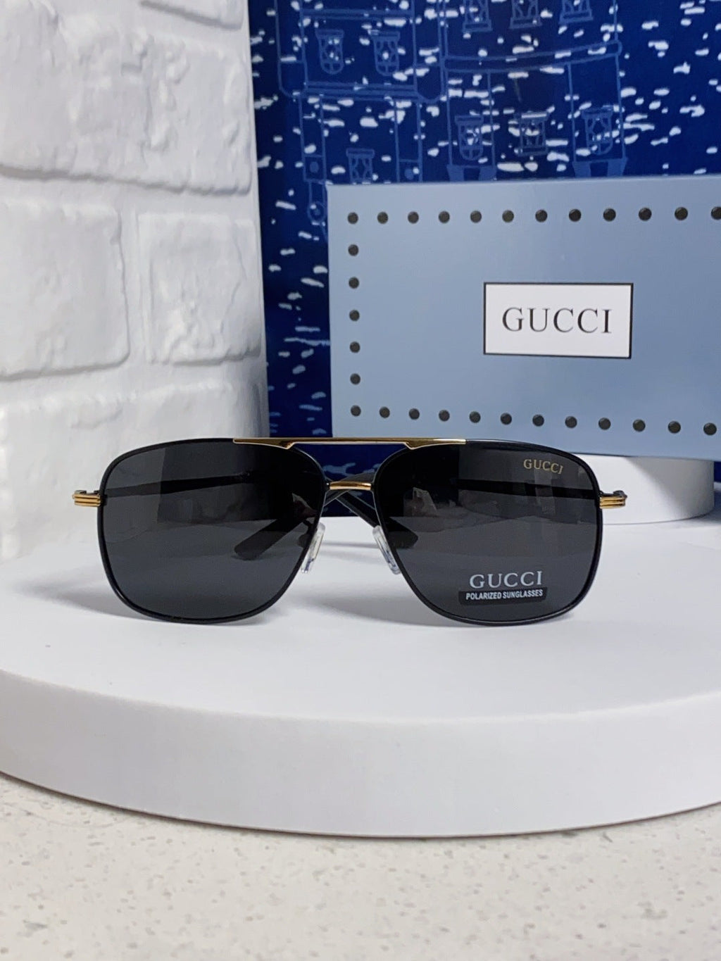 Gucci Polarized Aviator Black Lens Sunglasses for Men - detail image 2