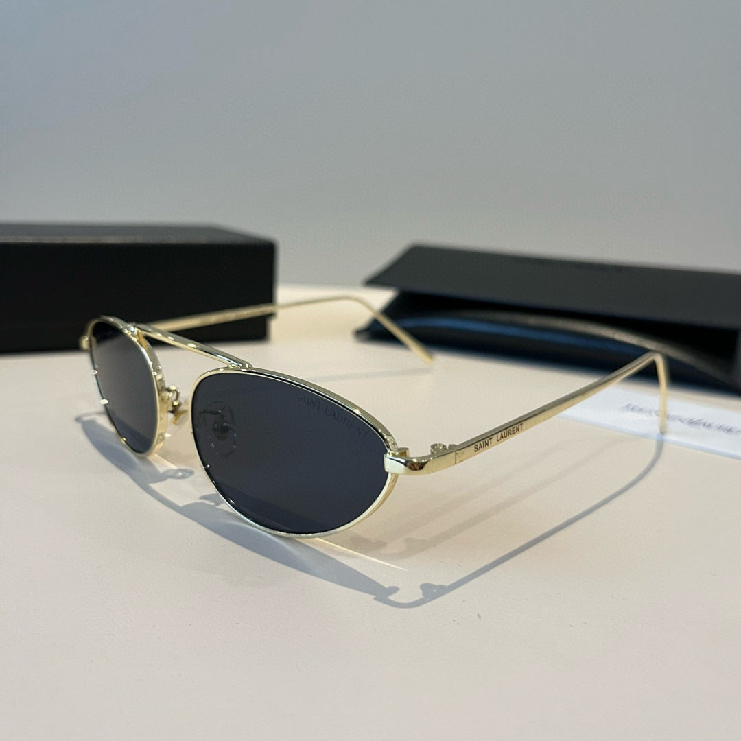Saint Laurent Metal Cat-Eye Silver Lens Sunglasses for Men & Women - 382489 - detail image 3