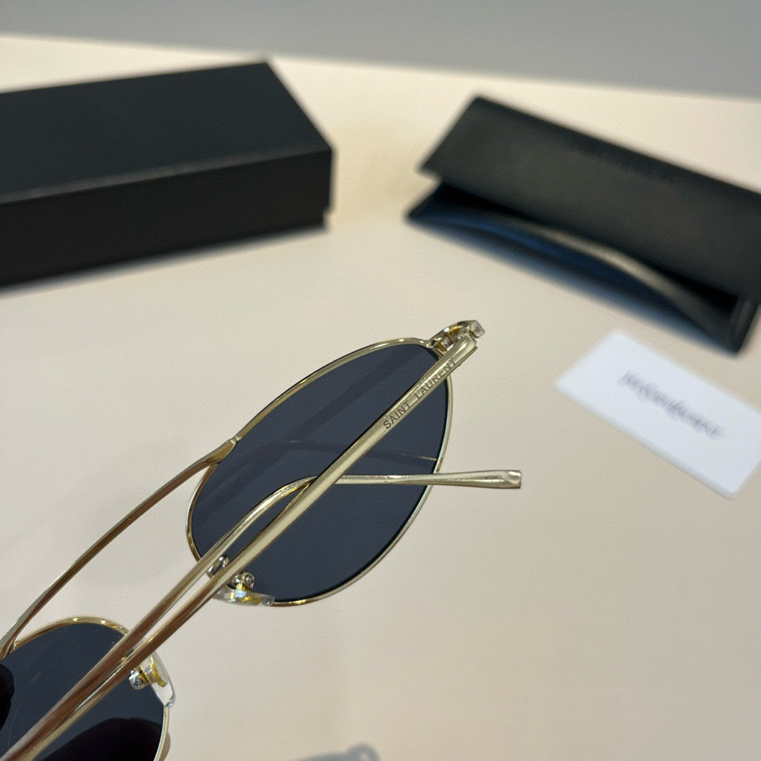 Saint Laurent Metal Cat-Eye Silver Lens Sunglasses for Men & Women - 431903 - detail image 5