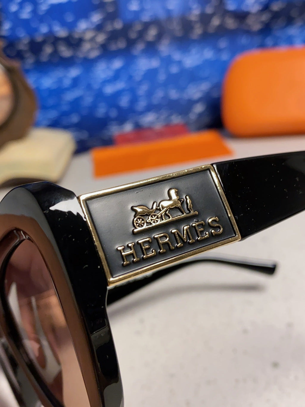 Hermès Cat-Eye Silver Lens Sunglasses for Men & Women - detail image 7