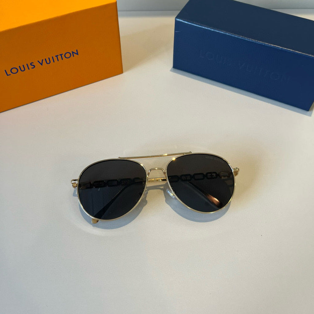 Louis Vuitton Metal Aviator Gold Lens Sunglasses for Men & Women - 464730 - detail image 5
