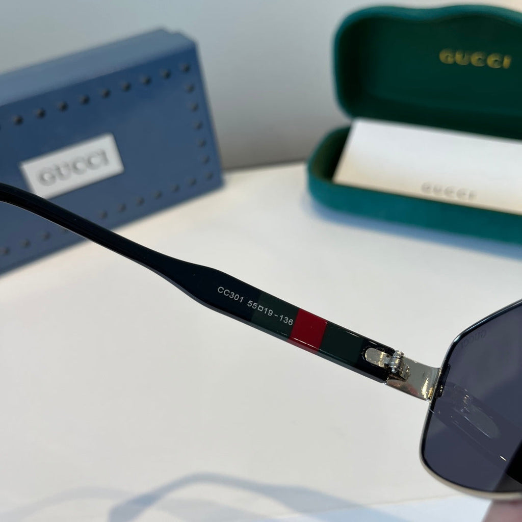 Gucci Oversized Silver Lens Sunglasses for Women - 866917 - detail image 6