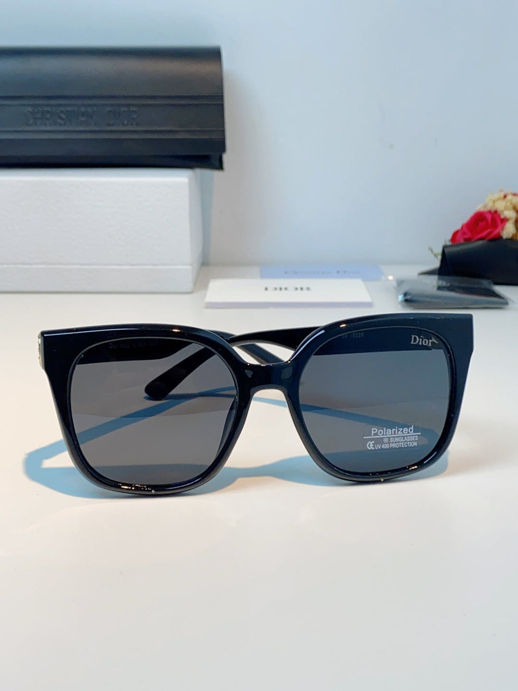 Dior Polarized Cat-Eye Black Lens Sunglasses for Women - 934545 - detail image 2