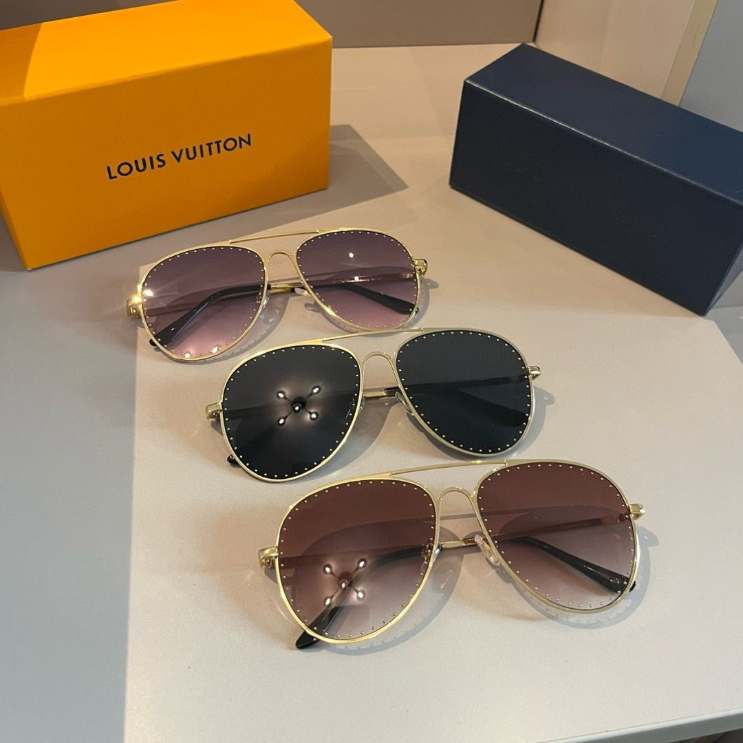 Louis Vuitton Metal Aviator Gold Lens Sunglasses for Men & Women - 493183 - detail image 11