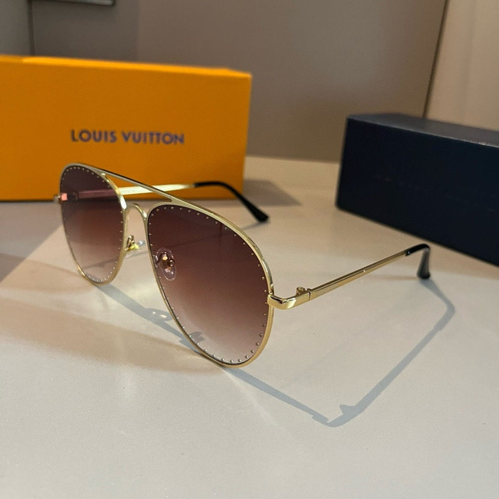 Louis Vuitton Metal Aviator Gold Lens Sunglasses for Men & Women - 493183 - detail image 2