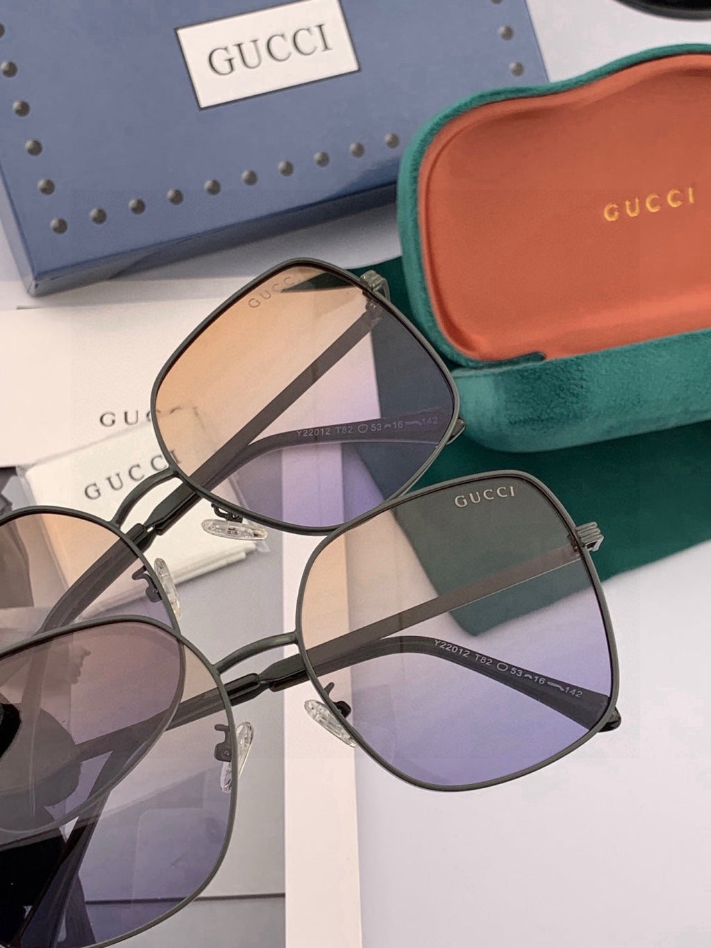 Gucci G22201 Metal Square Black Lens Sunglasses for Men & Women - 934081 - detail image 5
