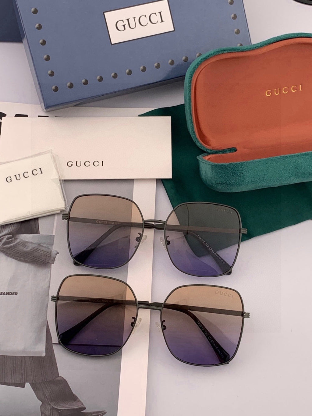 Gucci G22201 Metal Square Black Lens Sunglasses for Men & Women - 934081 - detail image 7