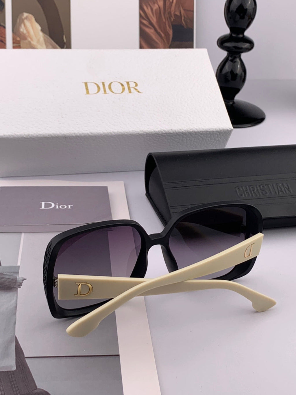 Dior D7277 Polarized Square Black Lens Sunglasses for Men & Women - 934554 - detail image 5