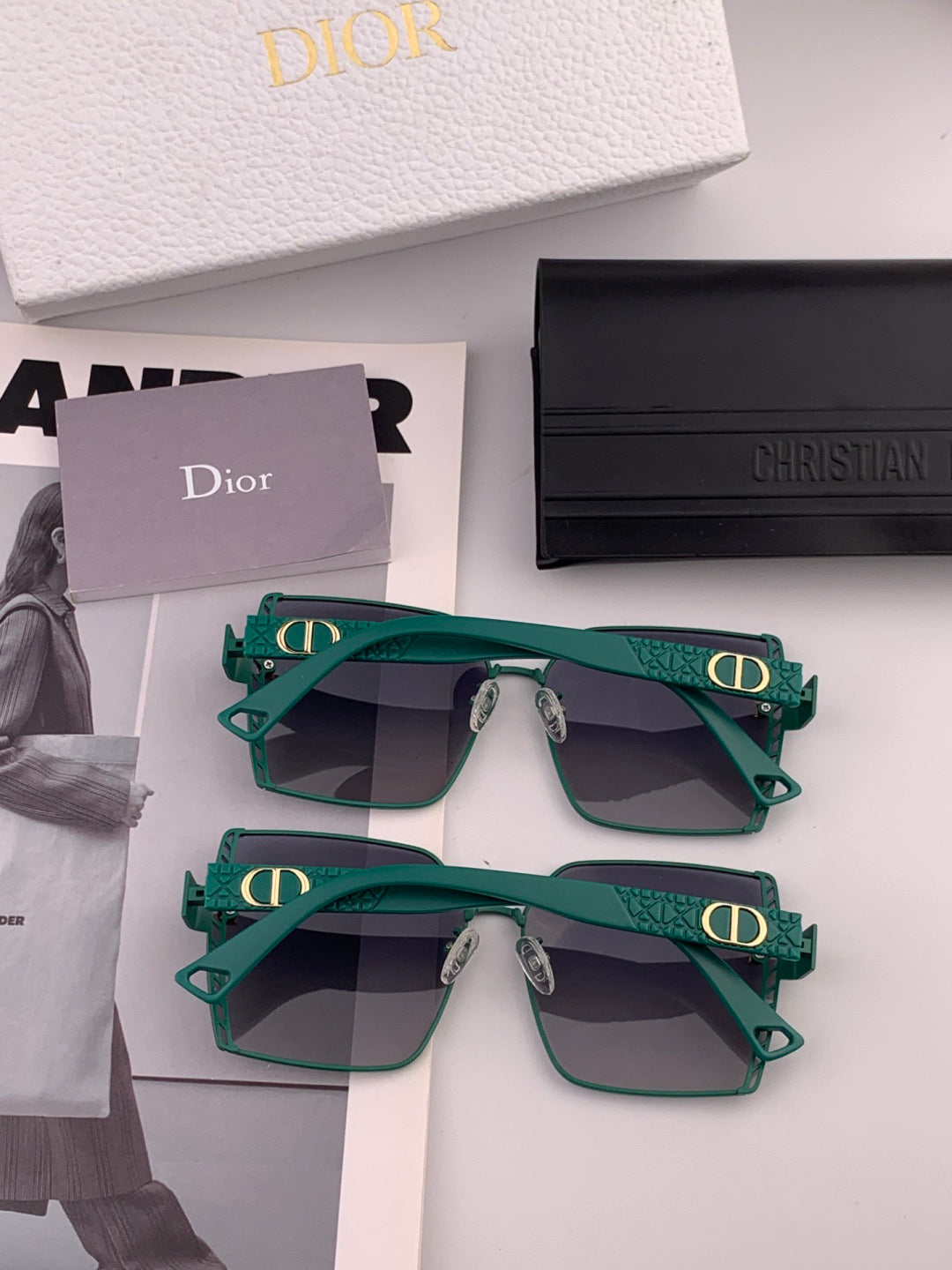Dior CD9315 Polarized Square Red Lens Sunglasses for Women - 934547 - detail image 5