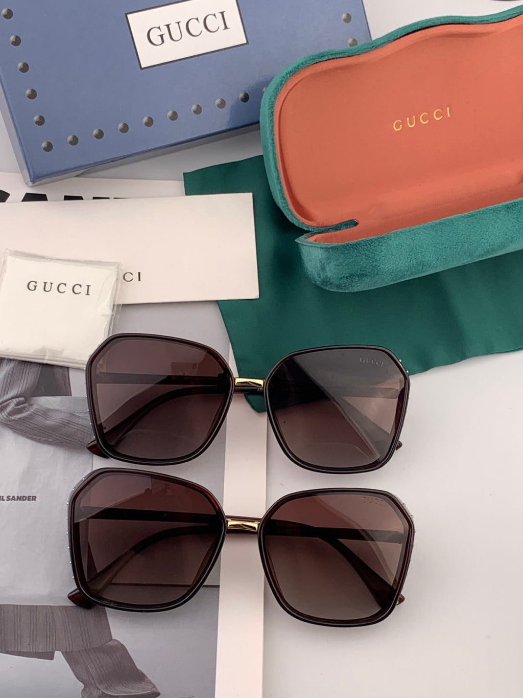 Gucci G14900 Polarized Square Gold Lens Sunglasses for Men & Women - 997608 - detail image 7