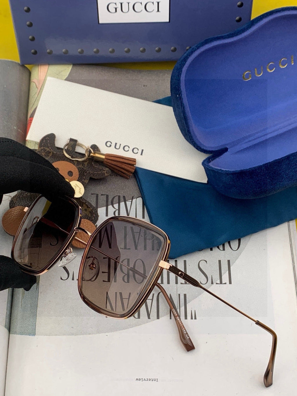Gucci G9535 Metal Fashion Black Lens Sunglasses for Men & Women