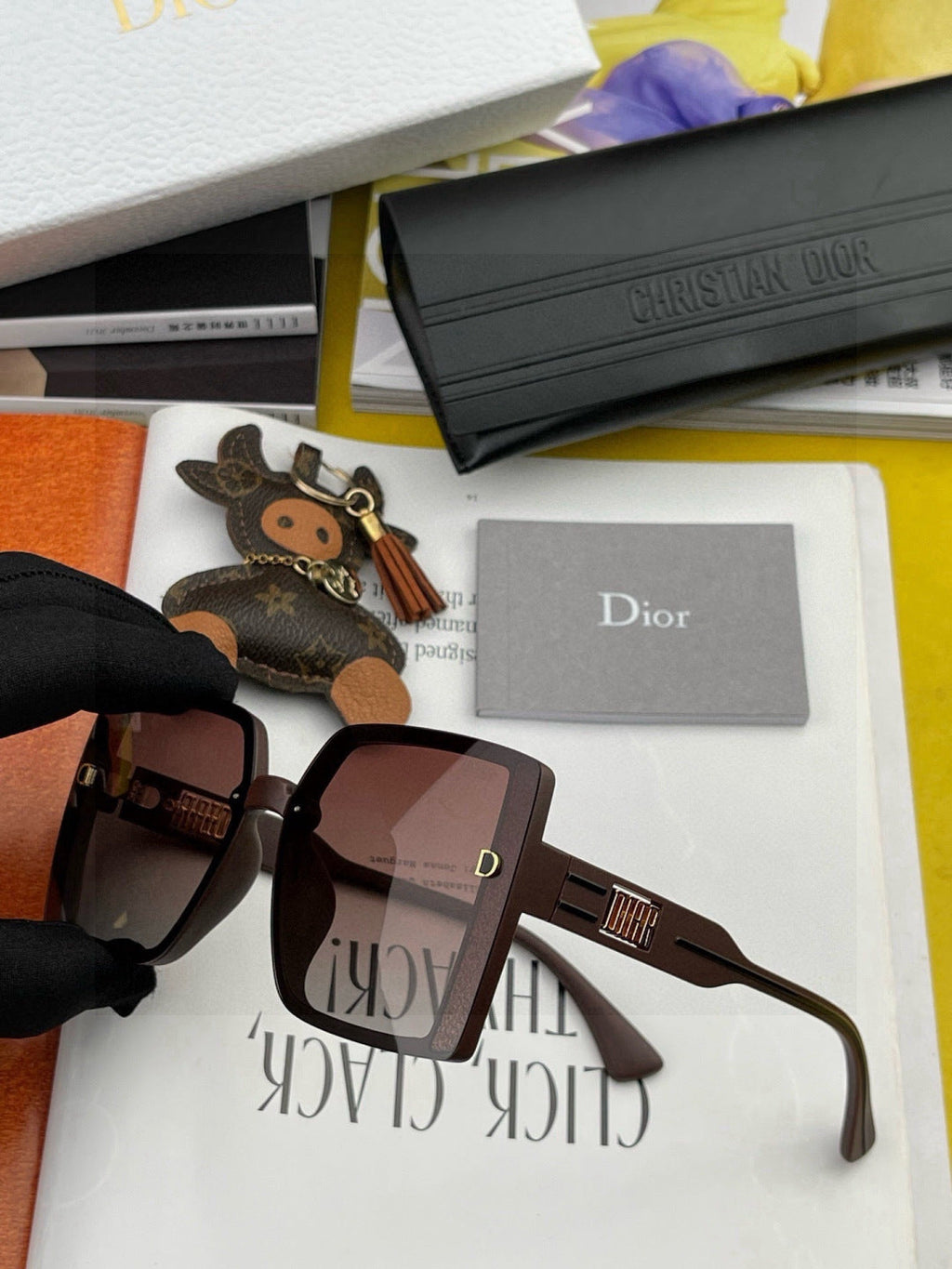 Dior D5290 Polarized Square Gray Lens Sunglasses for Men & Women