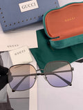Gucci G22201 Metal Square Black Lens Sunglasses for Men & Women