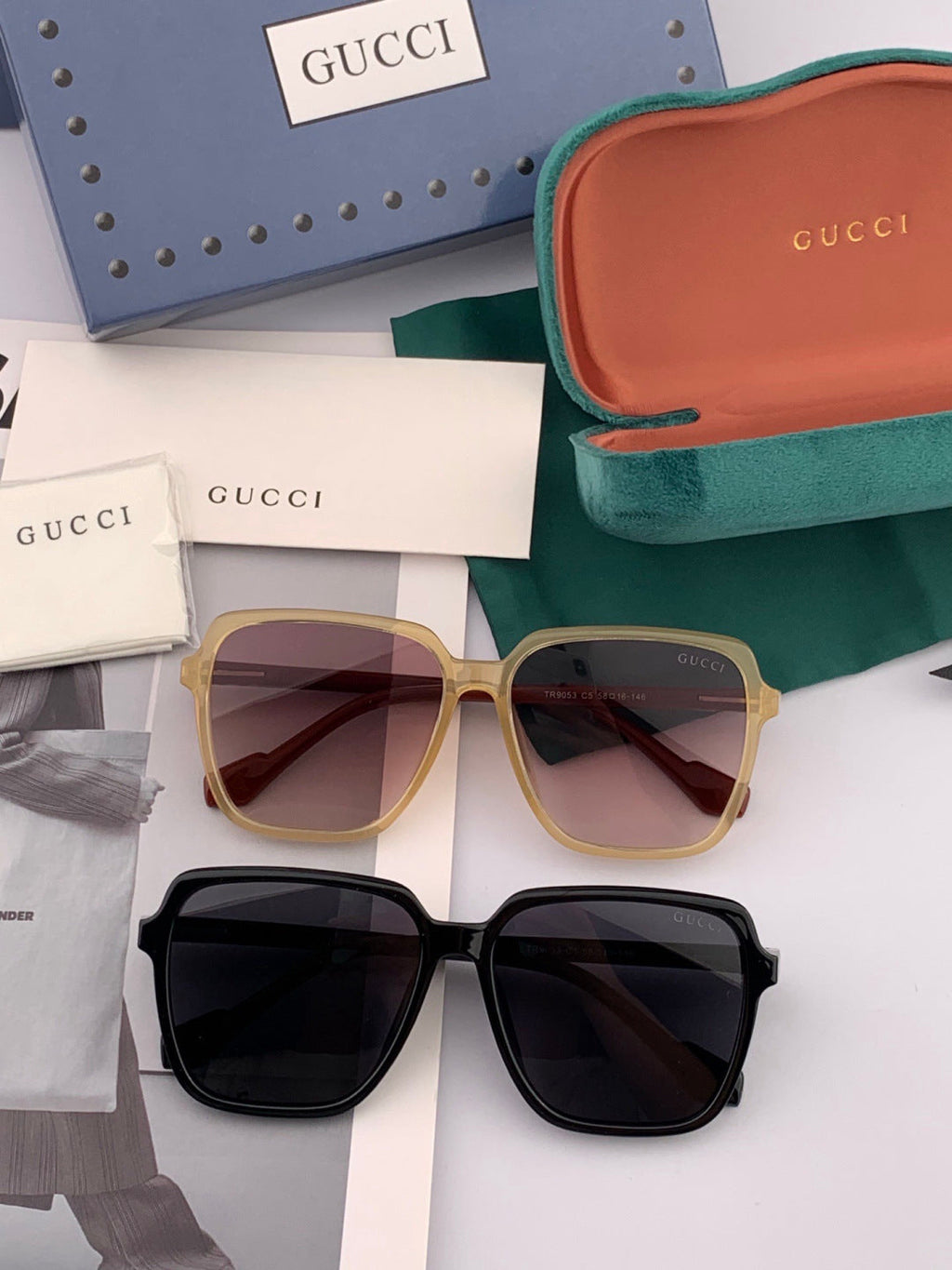 Gucci G3905 Metal Square Black Lens Sunglasses for Men & Women - detail image 7