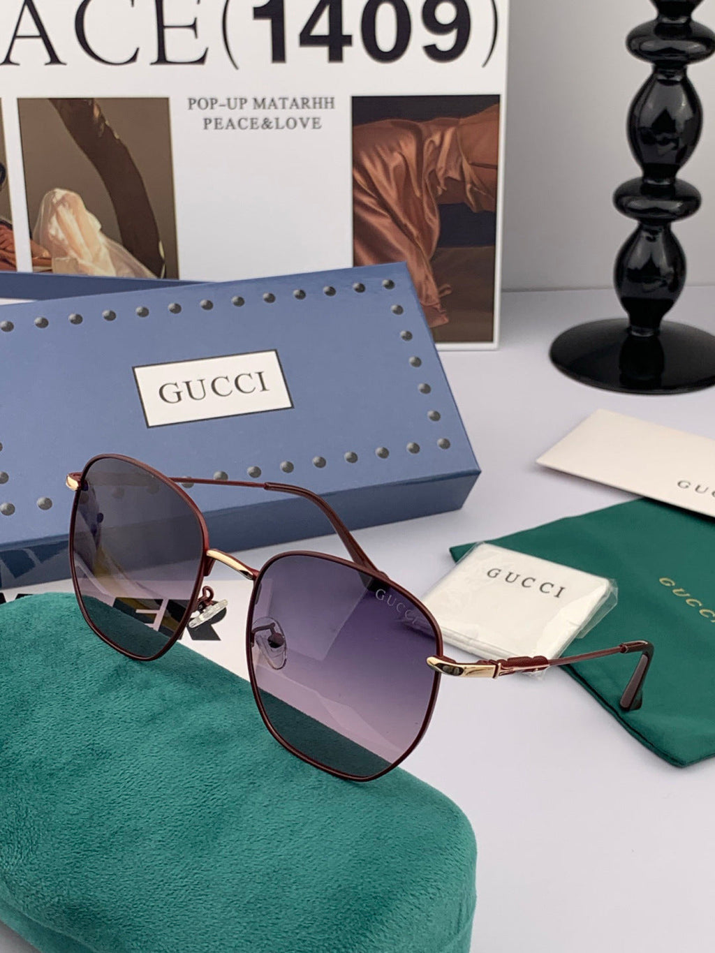Gucci G7305 Polarized Fashion Gold Lens Sunglasses for Women - detail image 4