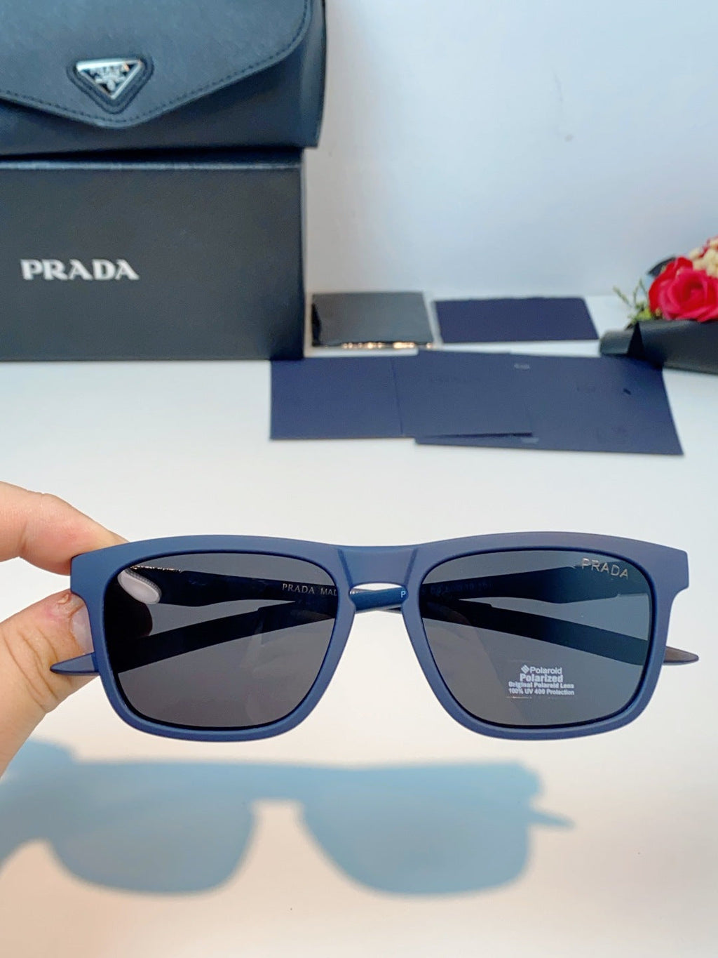 Prada Polarized Fashion Gray Lens Sunglasses for Men - 487090 - detail image 4
