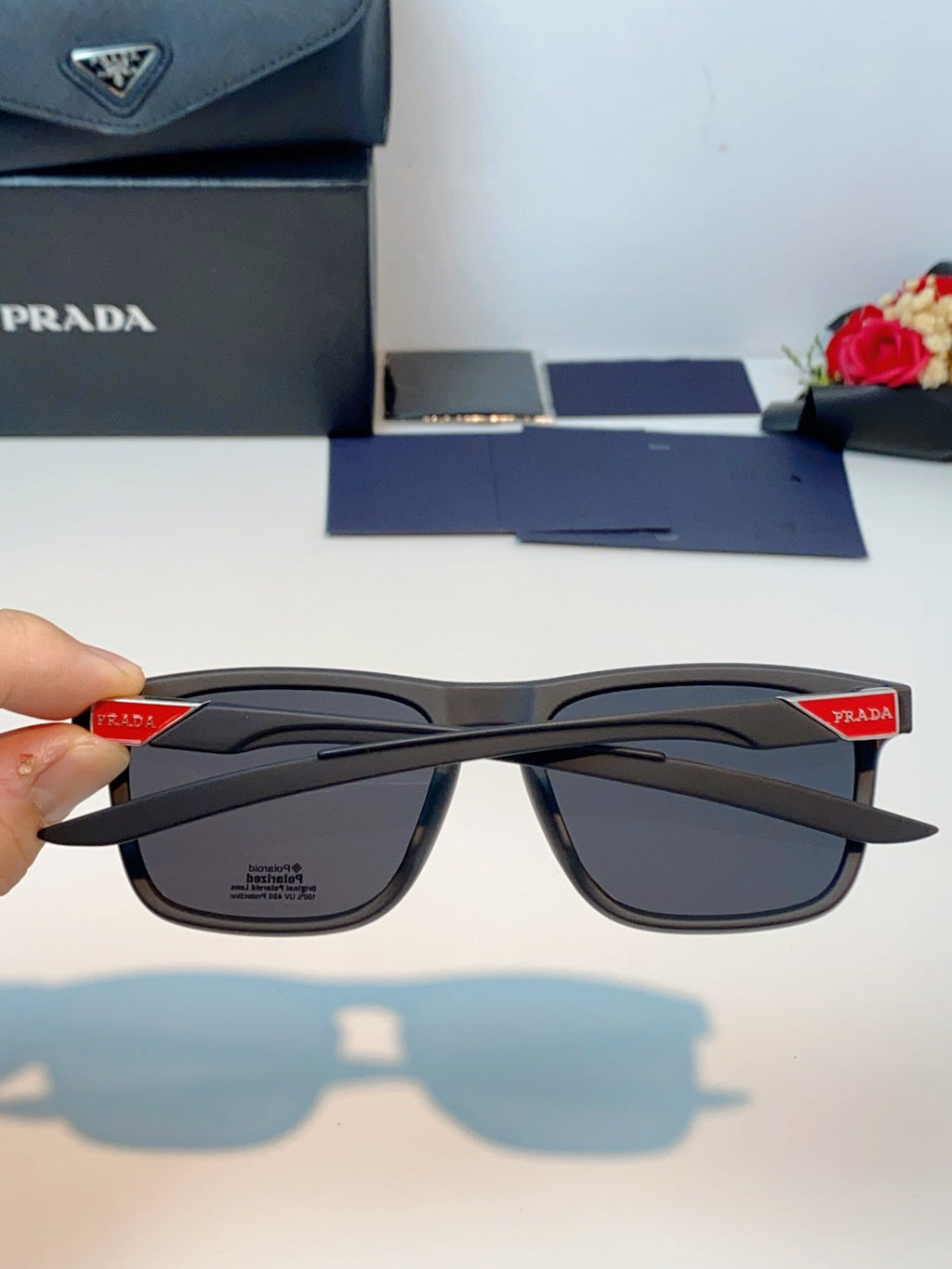 Prada Polarized Fashion Gray Lens Sunglasses for Men - 398947 - detail image 5