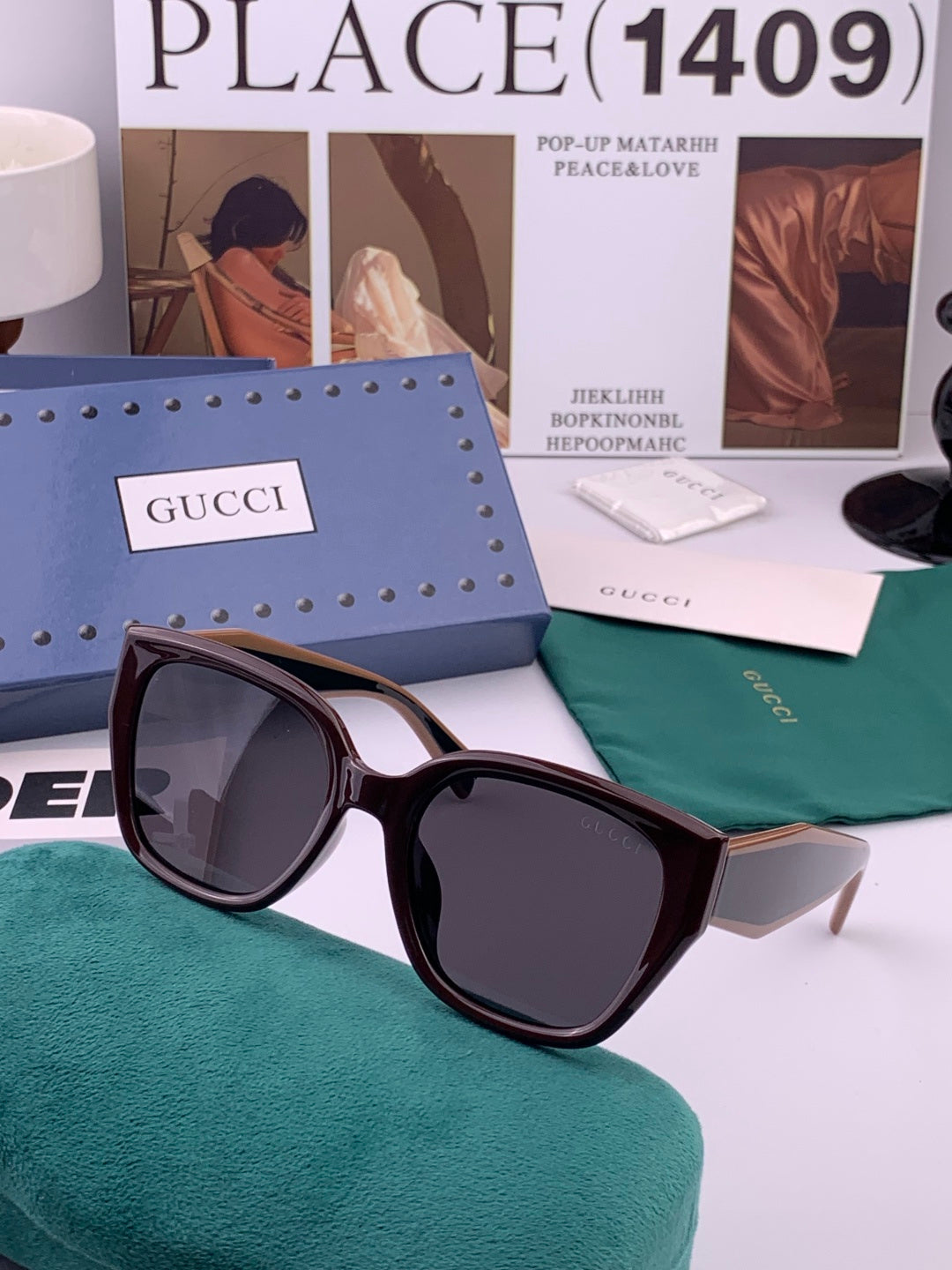 Gucci G0822 Polarized Square Black Lens Sunglasses for Men & Women - 132269 - detail image 4