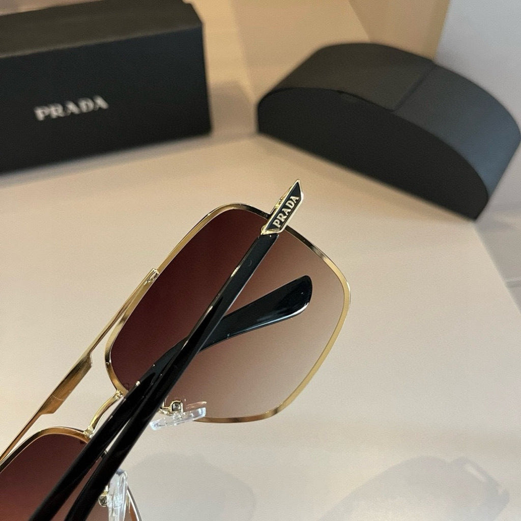 Prada Polarized Fashion Gold Lens Sunglasses for Men - 487159 - detail image 8