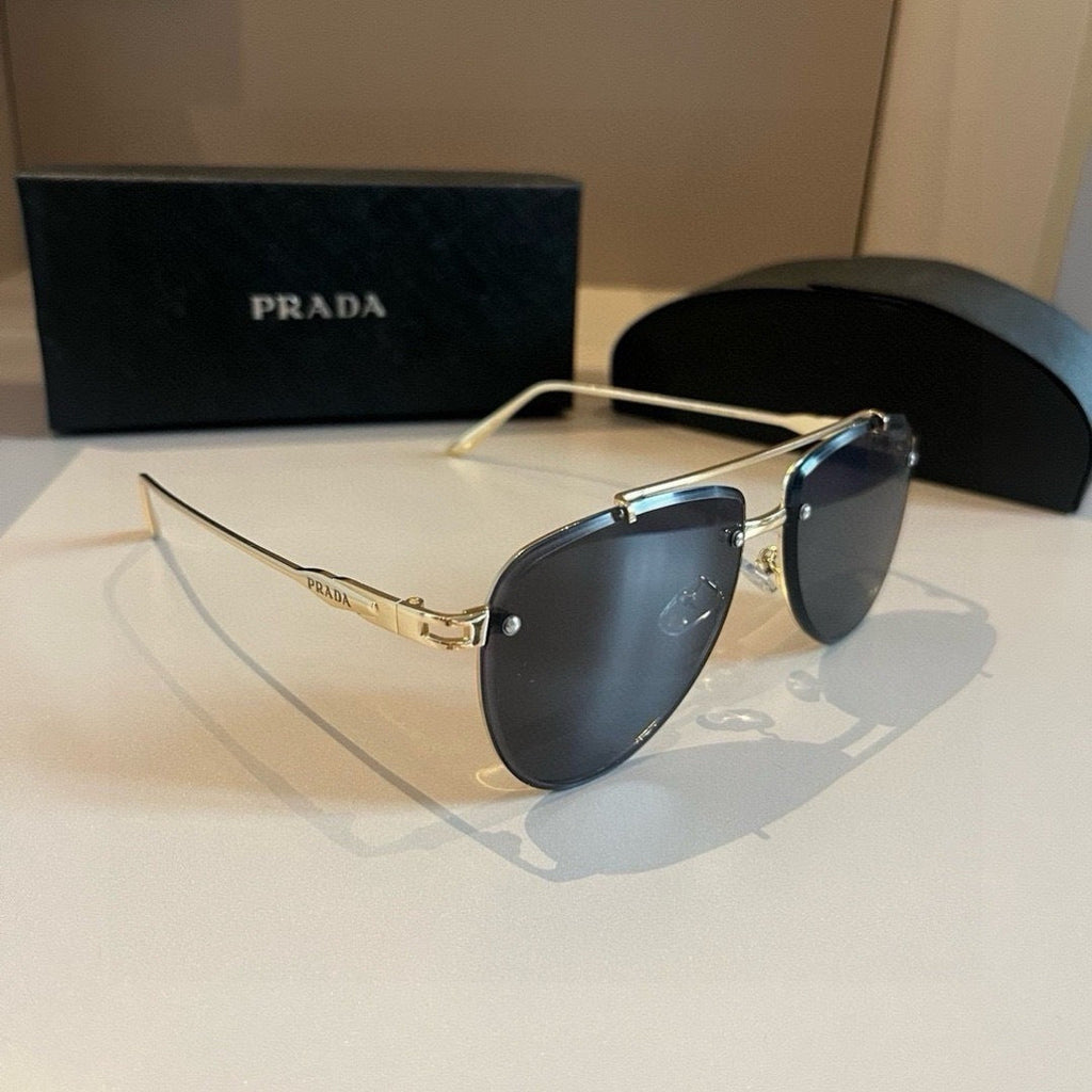 Prada Polarized Fashion Gold Lens Sunglasses for Men - 487162