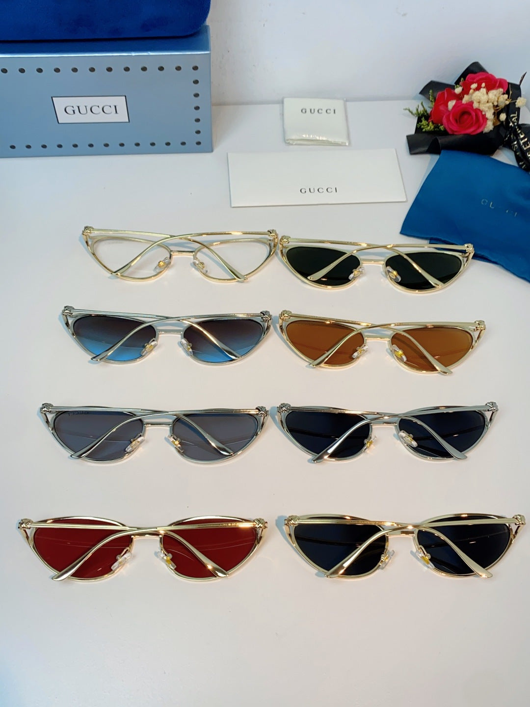 Gucci Cat-Eye Black Lens Sunglasses for Men & Women - 158193 - detail image 11