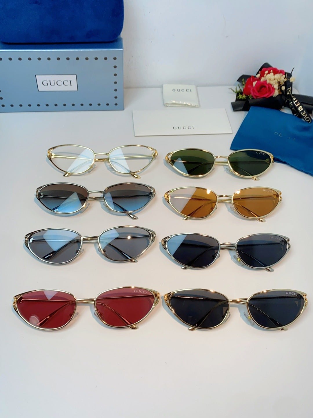 Gucci Cat-Eye Gray Lens Sunglasses for Men & Women - 158190 - detail image 12