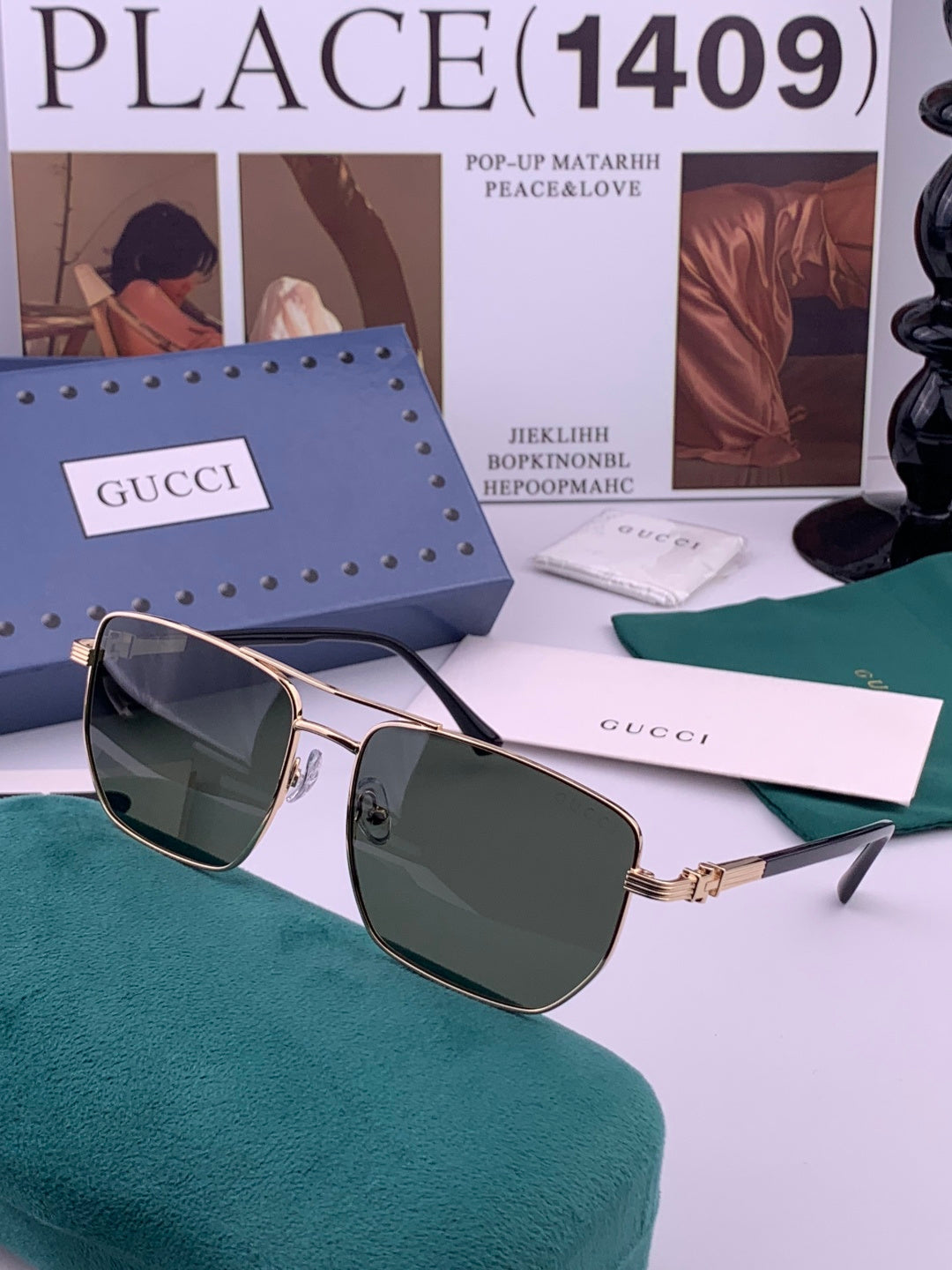 Gucci G1881 Polarized Aviator Black Lens Sunglasses for Men & Women - 158245 - detail image 6