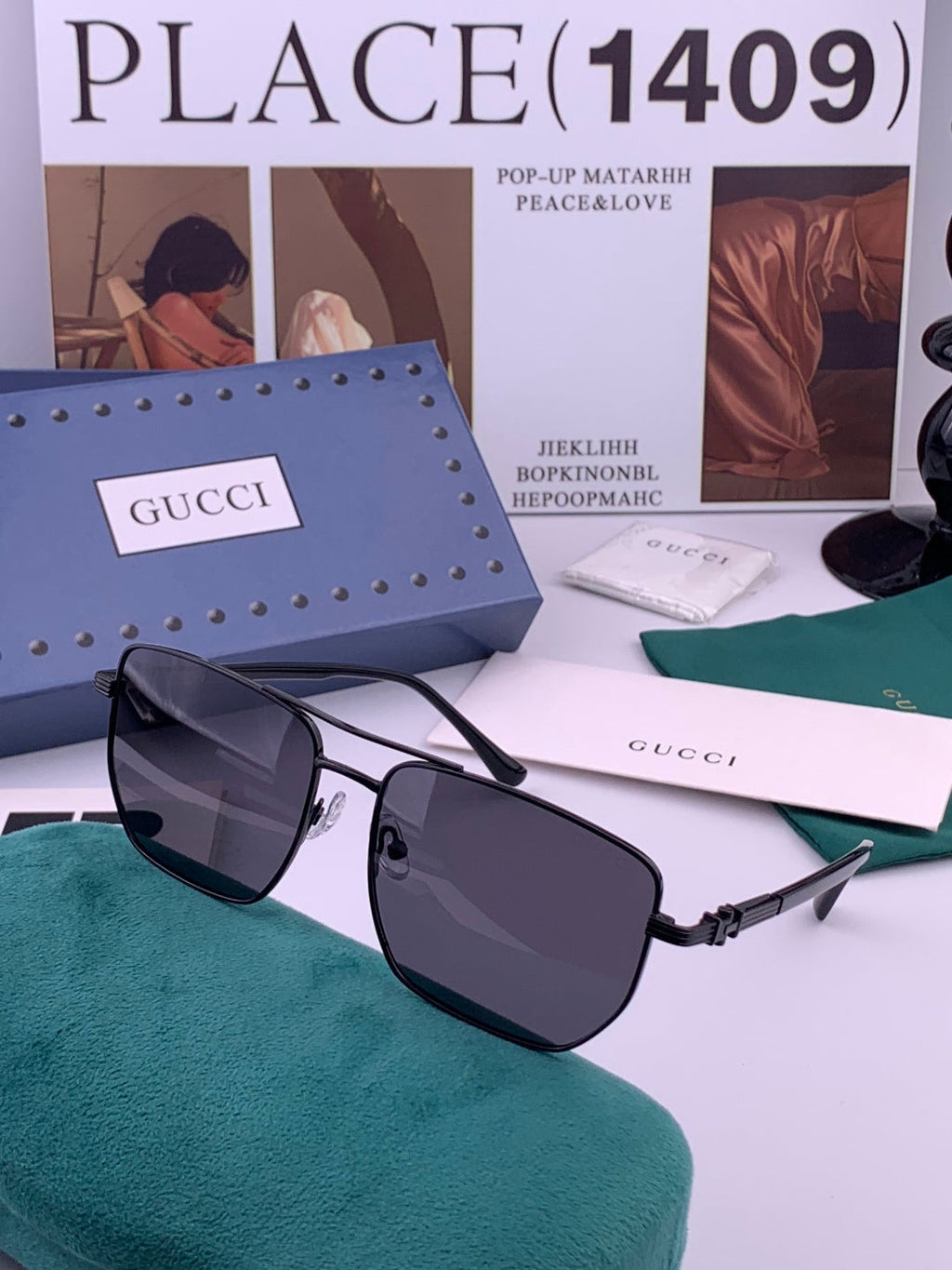 Gucci G1881 Polarized Aviator Black Lens Sunglasses for Men & Women - 158245 - detail image 5