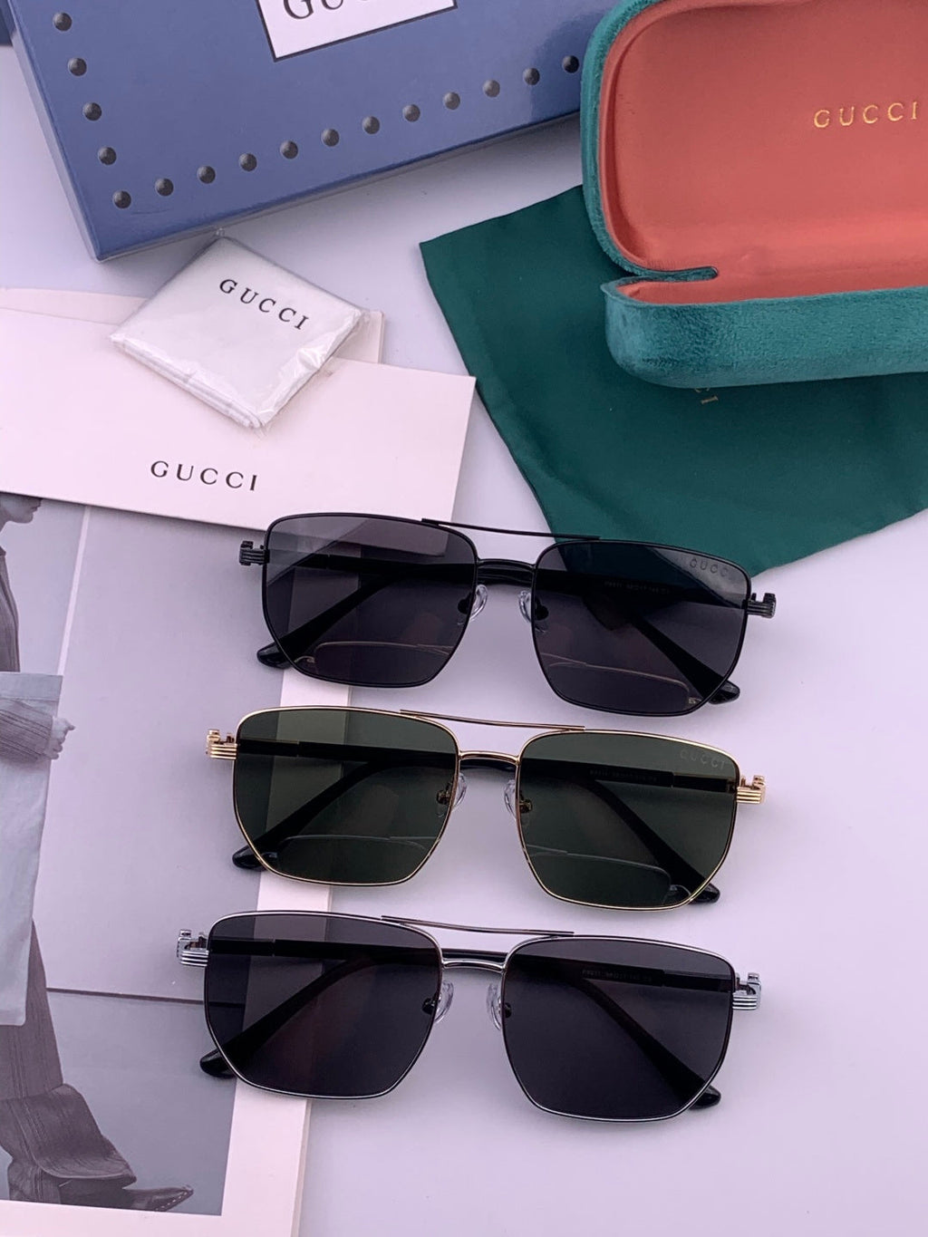Gucci G1881 Polarized Aviator Black Lens Sunglasses for Men & Women - 158245 - detail image 8