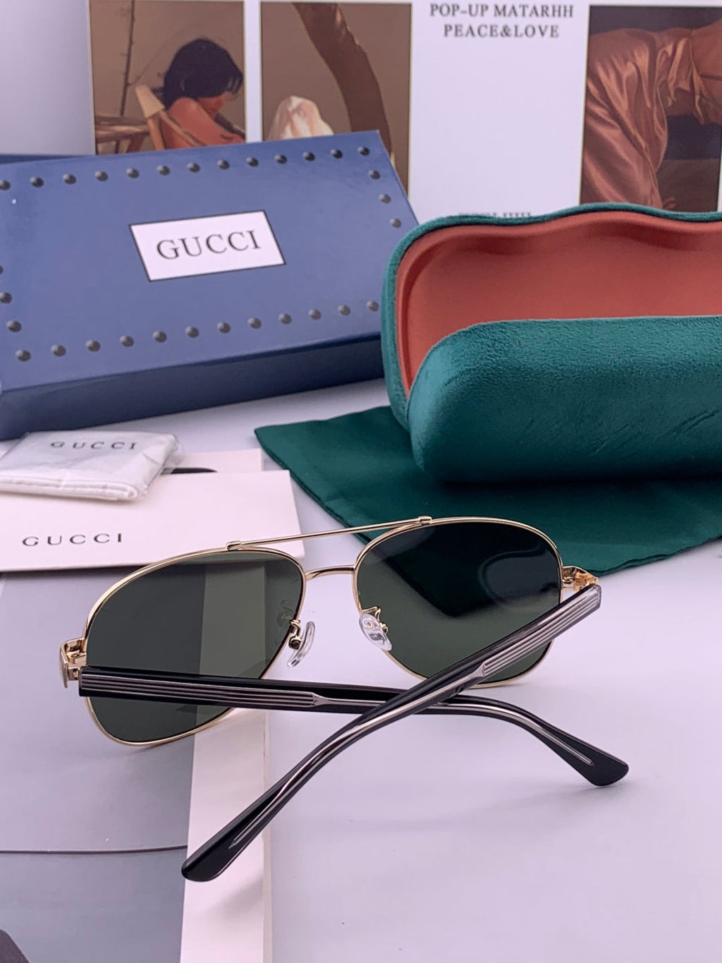 Gucci G3880 Polarized Aviator Black Lens Sunglasses for Men & Women - 158247 - detail image 7