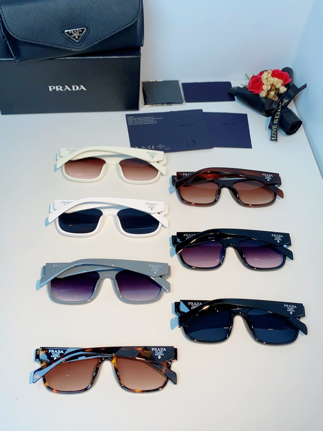 Prada Polarized Square Black Lens Sunglasses for Men & Women - detail image 11