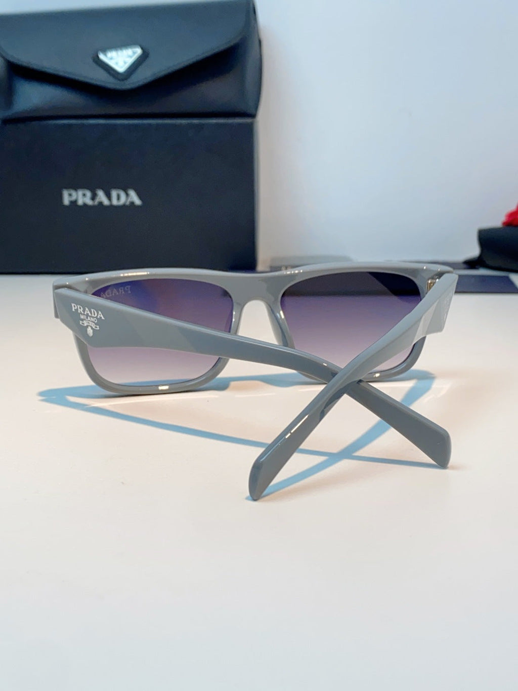 Prada Polarized Square Blue Lens Sunglasses for Men & Women - 487170 - detail image 3